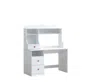 Homezia 47" White Wood Writing Desk With Two Drawers