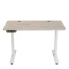 Homezia 48" Adjustable Light Khaki And White Computer Desk