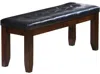 Homezia 48" Black And Espresso Upholstered Faux Leather Bench