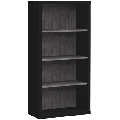 Homezia 48" Black And Gray Wood Bookcase