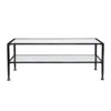 Homezia 48" Black Glass And Metal Rectangular Coffee Table