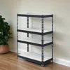 Homezia 48" Brown And Black Metal Adjustable Four Tier Bookcase