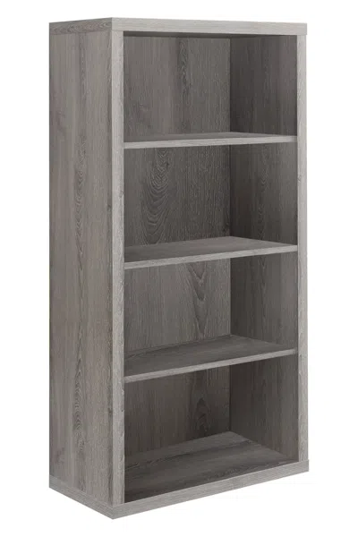 Homezia 48" Dark Taupe Wood Bookcase In Gray