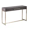 Homezia 48" Gray And Gold Sled Console Table With Storage