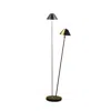Homezia 48" Nickel Two Lights Led Novelty Floor Lamp With Black And Silver Empire Shade