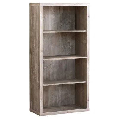 Homezia 48" Taupe Wood Bookcase In Brown