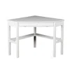 Homezia 48" White Solid Wood Corner Writing Desk