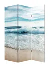 Homezia 48 X 1 X 72 Multicolor Canvas Surf's Up - 3 Panel Screen