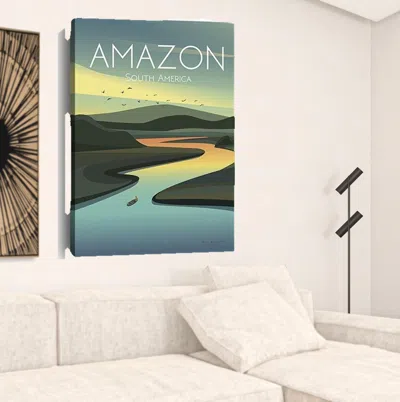 Homezia 48" X 32" Vibrant South American Amazon Canvas Wall Art In Multi