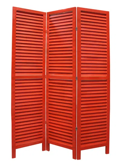 Homezia 48 X 67 Red Wood Shutter -screen