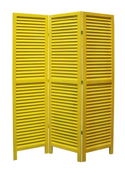Homezia 48 X 67 Yellow Wood Shutter - Screen