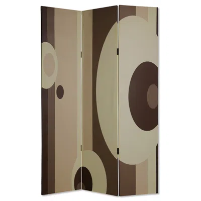 Homezia 48" X 72" Multi Color Wood Canvas 3 Panel Screen