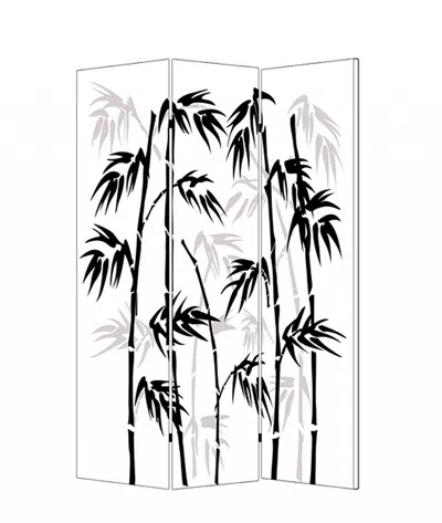 Homezia 48 X 72 Multi Color Wood Canvas Bamboo Leaf Screen