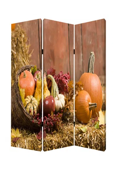 Homezia 48 X 72 Multi Color Wood Canvas Harvest Screen