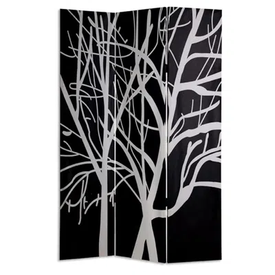 Homezia 48" X 72" Multi Color Wood Canvas Tranquillity Screen