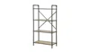 Homezia 49" Gray Brown Metal Four Tier Etagere Bookcase