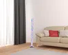 Homezia 49" Steel Led Column Floor Lamp With Clear Drum Shade
