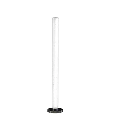 Homezia 49" White Column Floor Lamp With Clear Drum Shade In Black