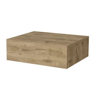 Homezia 5" Beige One Drawer Faux Wood Floating Nightstand