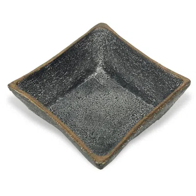 Homezia 5" Black Novelty Metal Handmade Tray In Multi