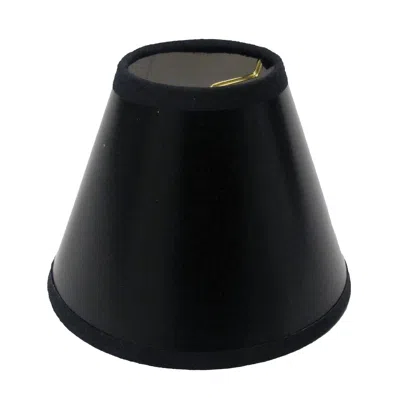 Homezia 5" Black With White Set Of 6 Chandelier Parchment Lampshades