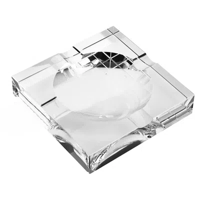 Homezia 5" Clear Crystal Square Cigar Ash Tray In Multi