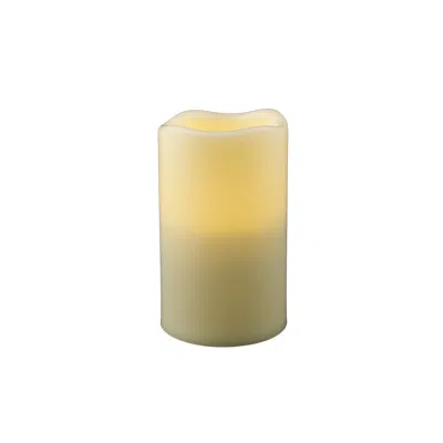 Homezia 5" Ivory Flameless Indoor Outdoor Pillar Candle