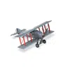 Homezia 5" Red And Gray Metal Hand Painted Model Airplane