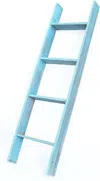 Homezia 5 Step Rustic Turquoise Wood Ladder Shelf