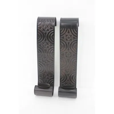 Homezia 5" X 5" X 23.25" Brown, Vintage, Metal - Wall Candle Holder Sconce Set