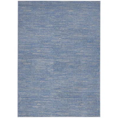 Homezia 5' X 7' Blue And Grey Striped Non Skid Indoor Outdoor Area Rug