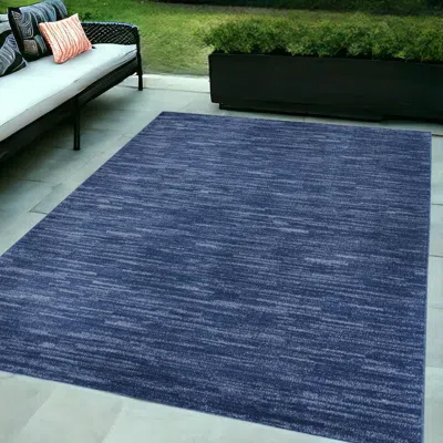 Homezia 5' X 7' Blue Non Skid Indoor Outdoor Area Rug