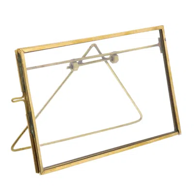Homezia 5" X 7" Gold Metal Tabletop Picture Frame In Brown