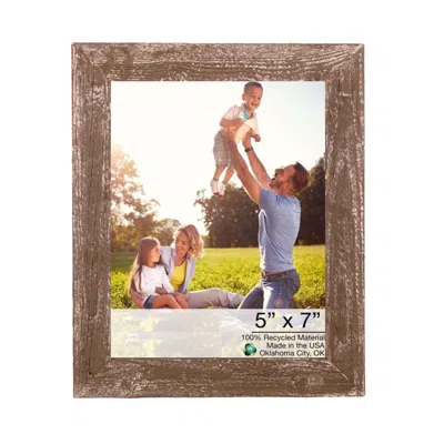 HOMEZIA 5" X 7" RUSTIC FARMHOUSE BROWN WOOD FRAME