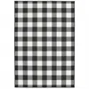 Homezia 5' X 8' Black And Ivory Indoor Outdoor Area Rug