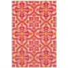 Homezia 5' X 8' Pink And Orange Moroccan Indoor Outdoor Area Rug