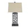 Homezia 5 X 8 X 28.75 Silver Metal With Multi Mini Grotto Pattern - Table Lamp