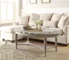 Homezia 50" X 28" X 19" Antique White Coffee Table