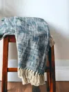 Homezia 50" X 60" Blue And White Woven Cotton Throw Blanket With Fringe