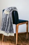 Homezia 50" X 60" Blue And White Woven Cotton Throw Blanket With Fringe