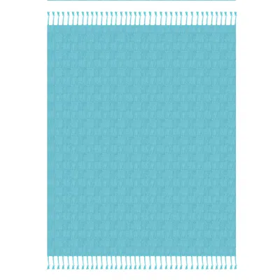 Homezia 50" X 60" Blue Woven Cotton Throw Blanket With Fringe