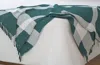 Homezia 50" X 60" Green Woven Cotton Checkered Throw Blanket With Fringe