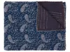 Homezia 50" X 70" Blue And Gray Kantha Cotton Paisley Throw Blanket With Embroidery