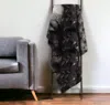 Homezia 50" X 70" Dark Gray And Ivory Faux Fur Plush Throw Blanket