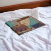 Homezia 50" X 70" Green And Brown Quilted Cotton Patchwork Throw Blanket With Embroidery