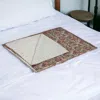 Homezia 50" X 70" Green And Red Kantha Cotton Damask Throw Blanket With Embroidery