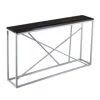Homezia 52" Black And Silver Faux Stone Frame Console Table