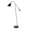Homezia 52" Black Swing Arm Floor Lamp With Black Cone Shade