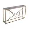Homezia 52" Gray And Gold Faux Marble Frame Console Table