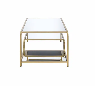Homezia 52" X 24" X 18" Gold And Clear Glass Metal Coffee Table